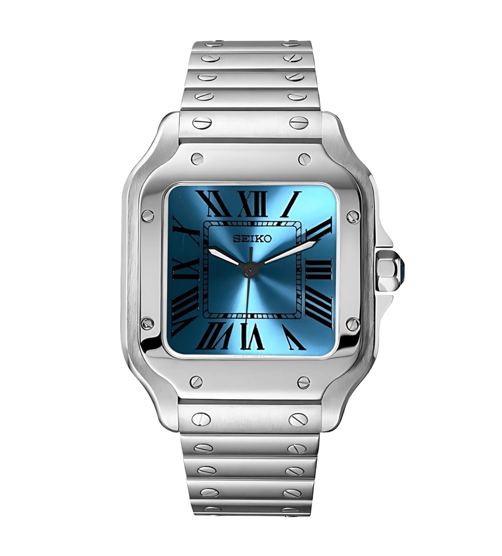 Seiko Mod Santos Ice Blue - Watches By Cody