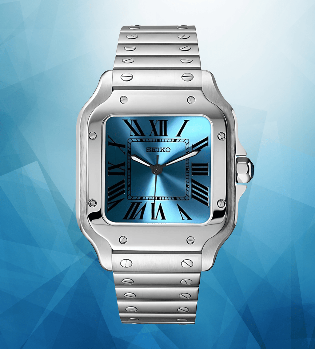 Seiko Mod Santos Ice Blue - Watches By Cody