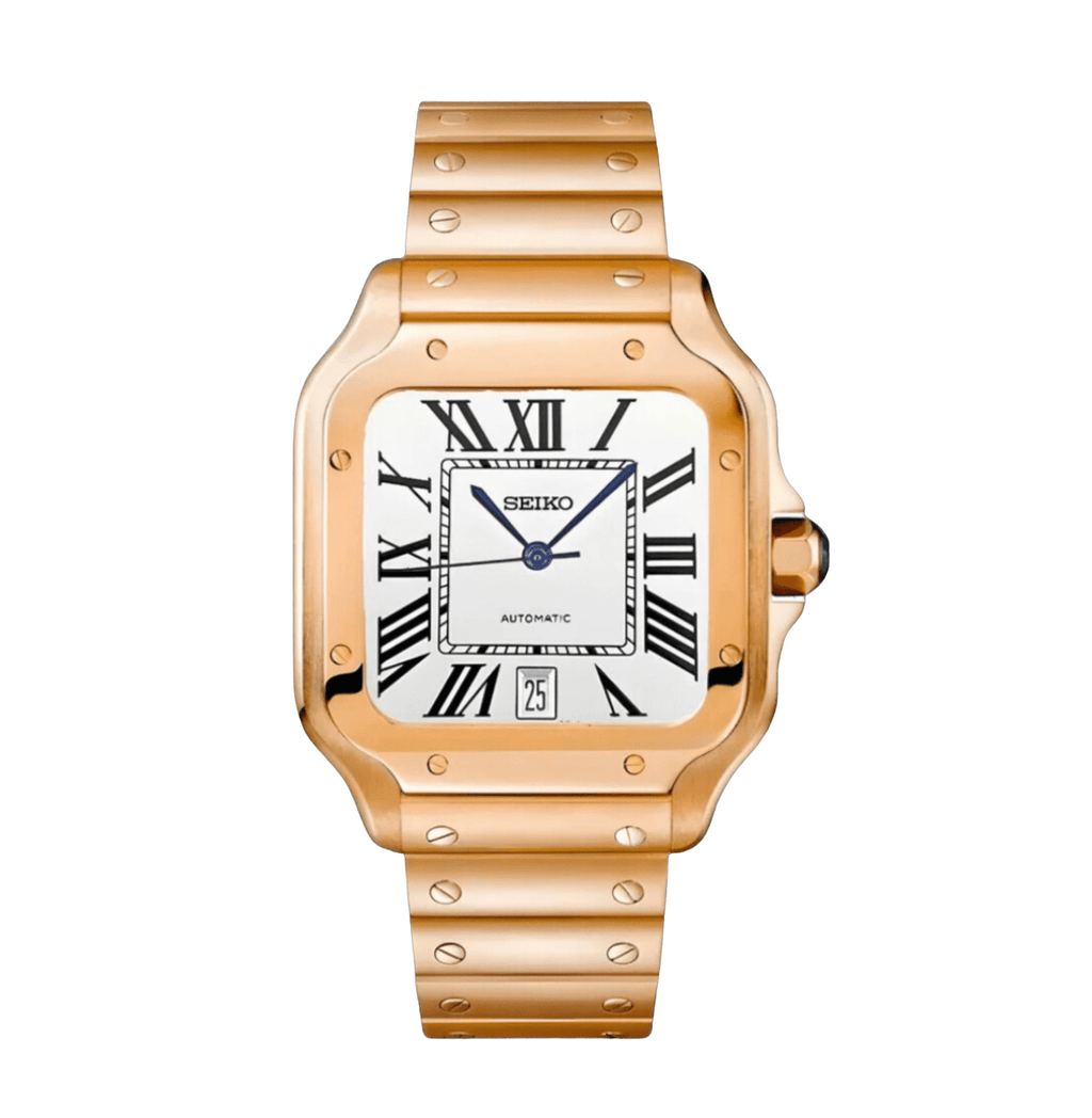 Seiko Mod Santos Rose Gold - Watches By Cody