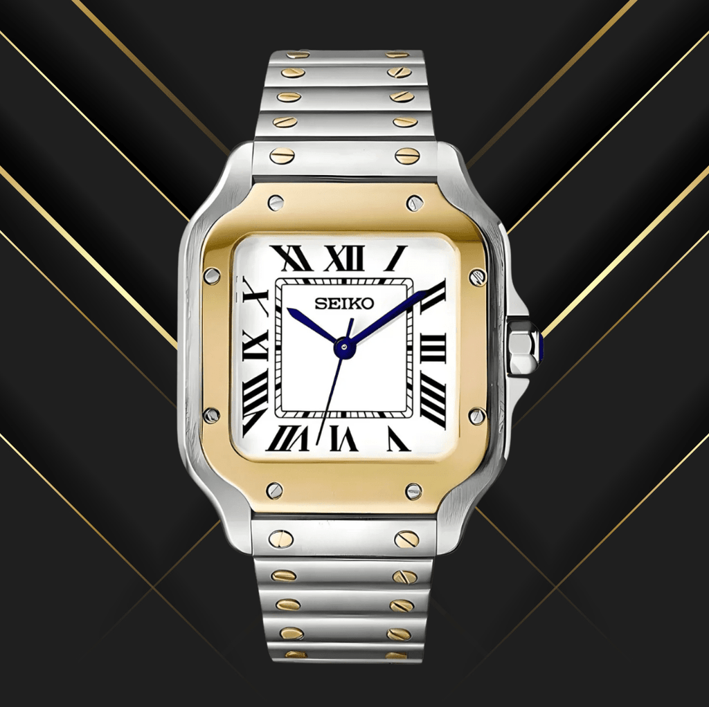 Seiko Mod Santos Two - tone Gold - Watches By Cody
