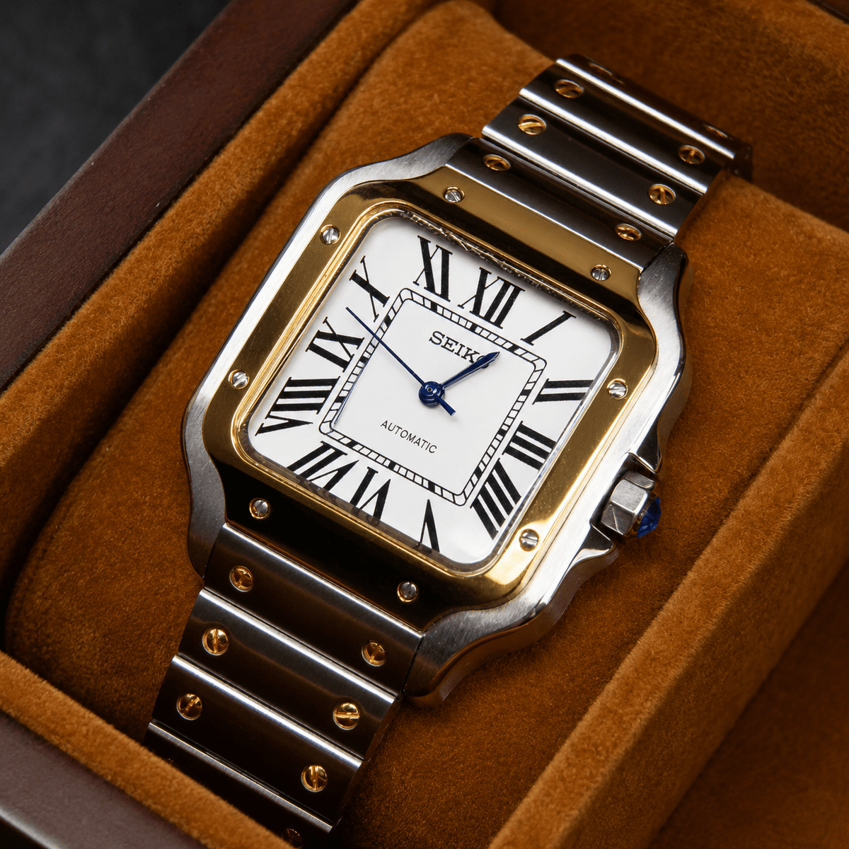 Seiko Mod Santos Two-tone Gold - Watches By Cody