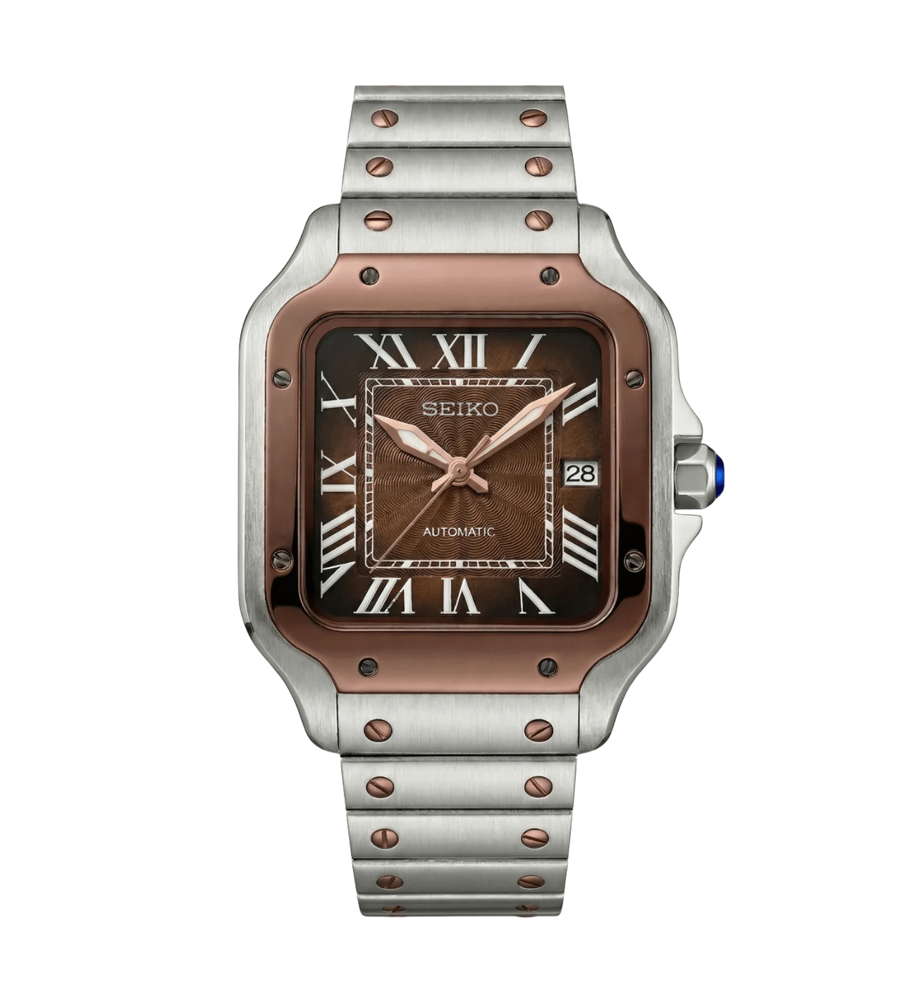 Seiko Mod Santos Twotone Mocha - Watches By Cody