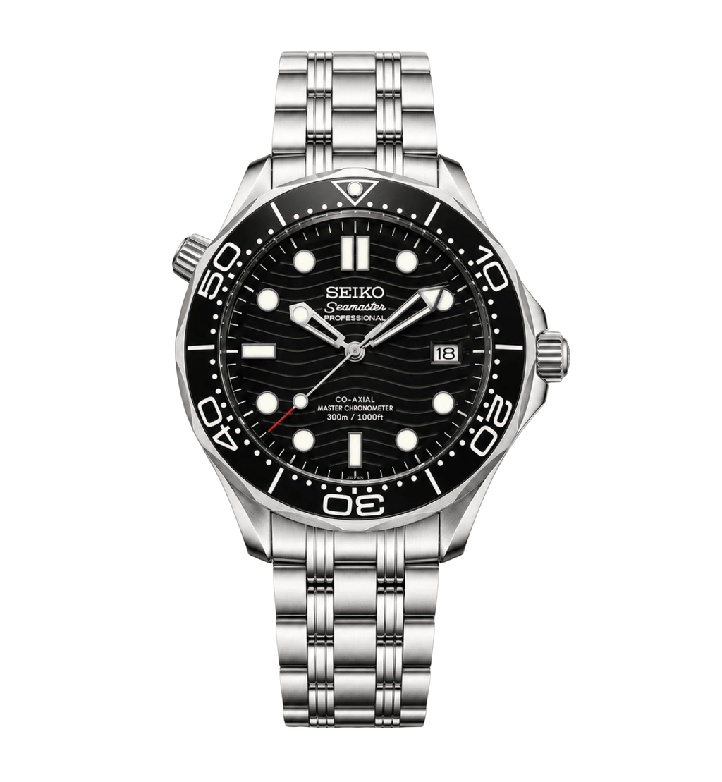 Seiko Mod Seamaster Black - Watches By Cody