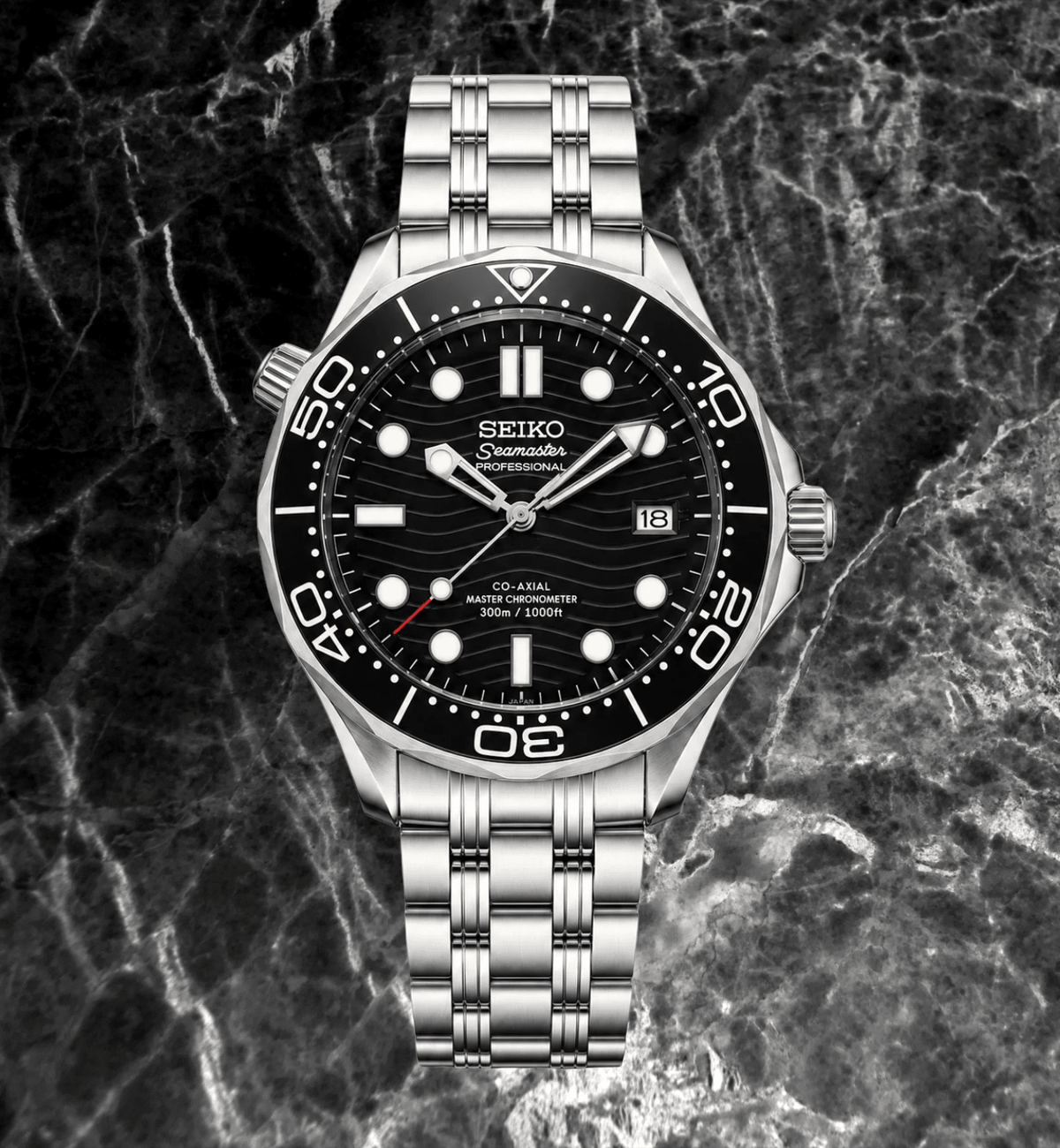 Seiko Mod Seamaster Black - Watches By Cody