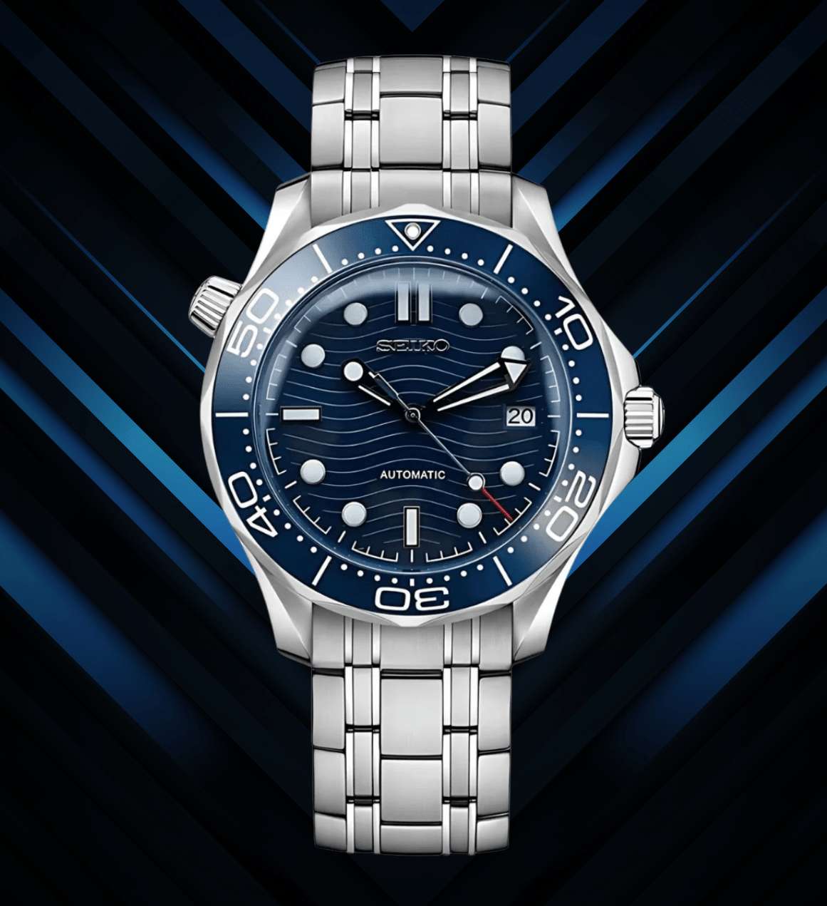 Seiko Mod Seamaster Blue - Watches By Cody