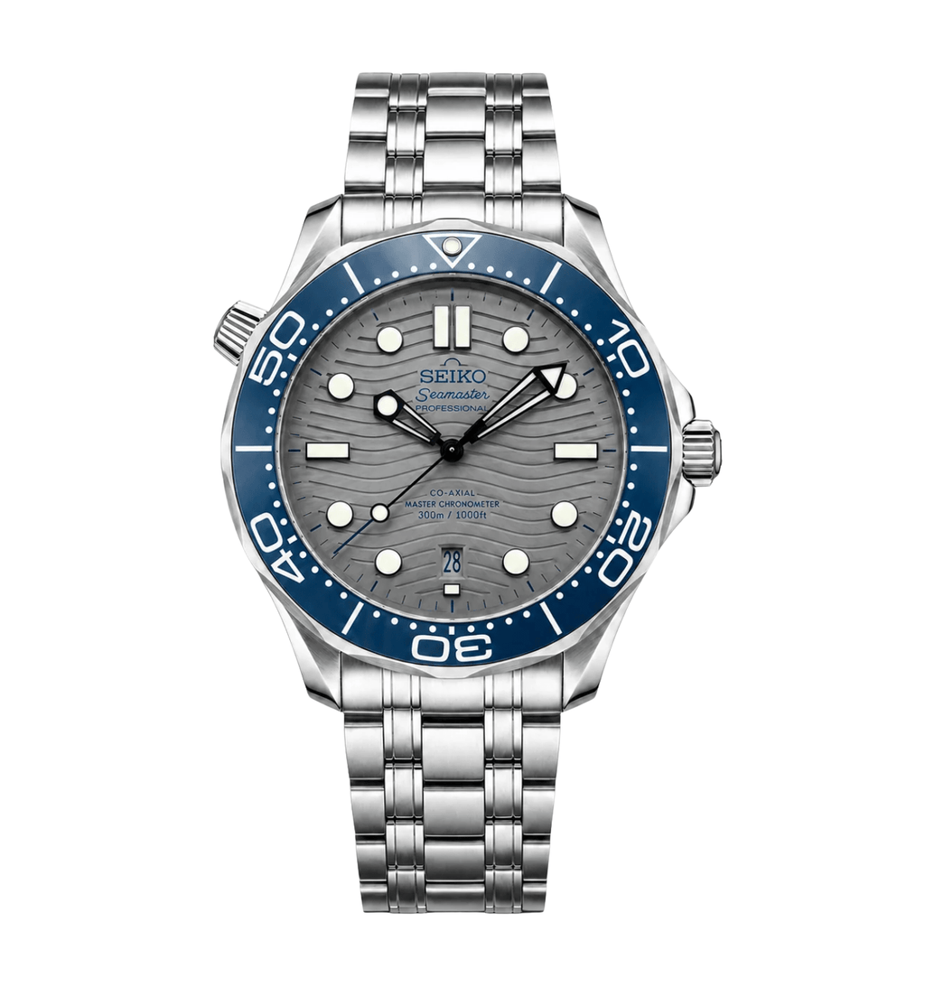 Seiko Mod Seamaster Blue Grey - Watches By Cody