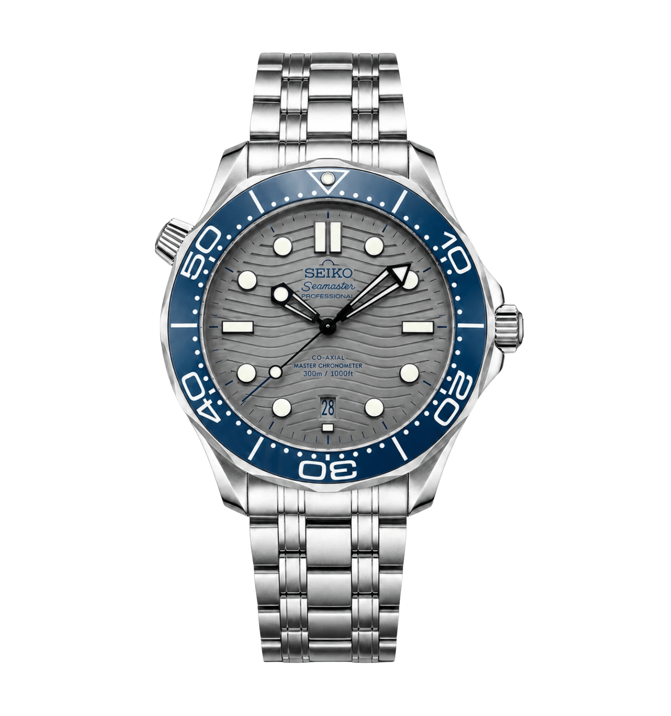 Seiko Mod Seamaster Blue Grey - Watches By Cody