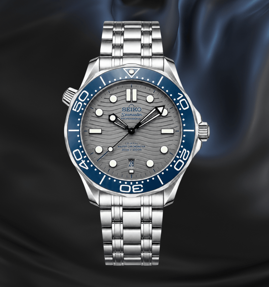 Seiko Mod Seamaster Blue Grey - Watches By Cody
