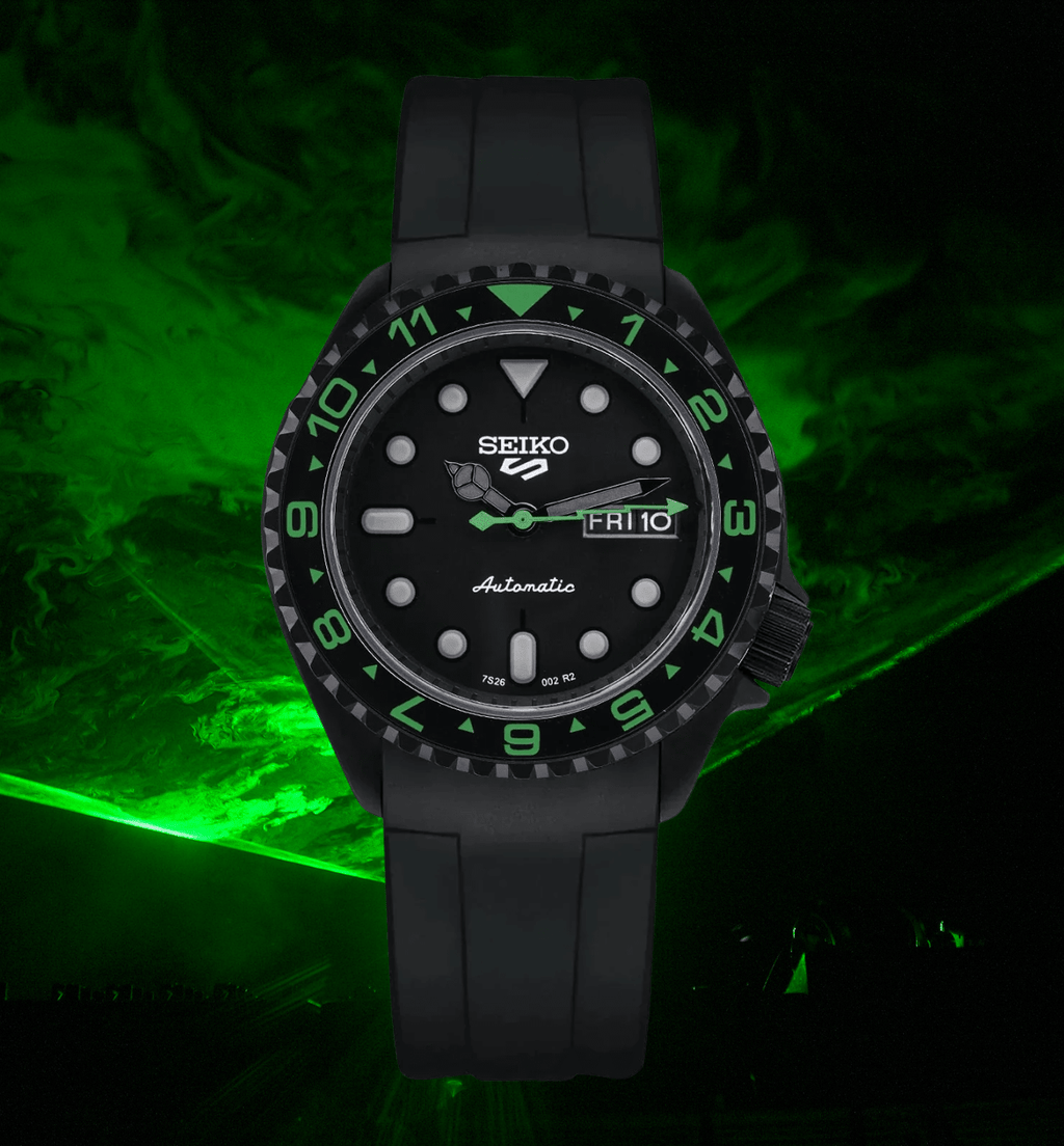 Seiko Mod SKX007 Black Green - Watches By Cody