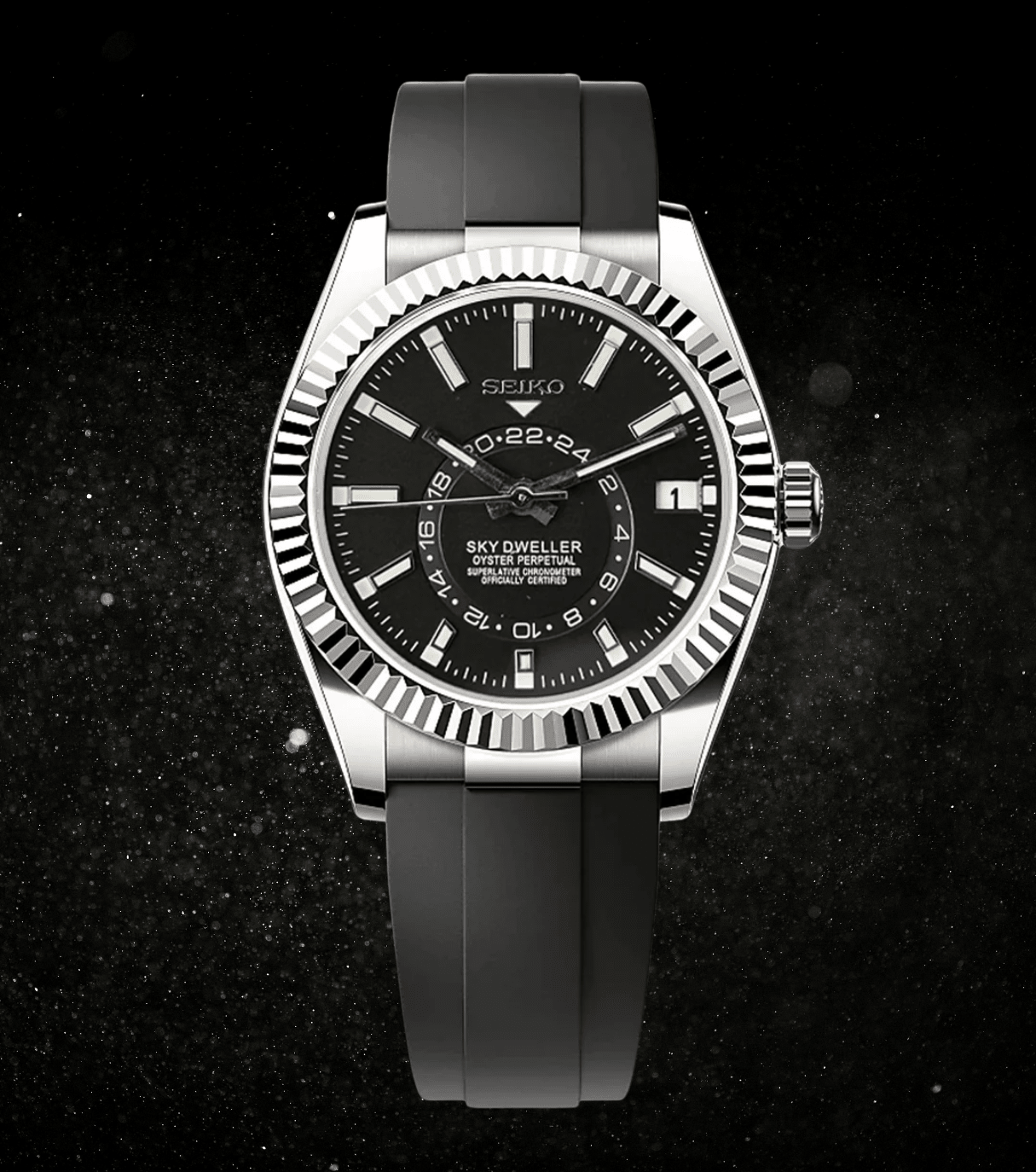 Seiko Mod Sky-Dweller Black - Watches By Cody