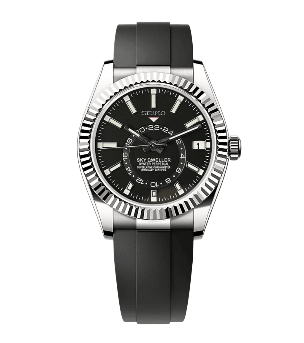 Seiko Mod Sky-Dweller Black - Watches By Cody