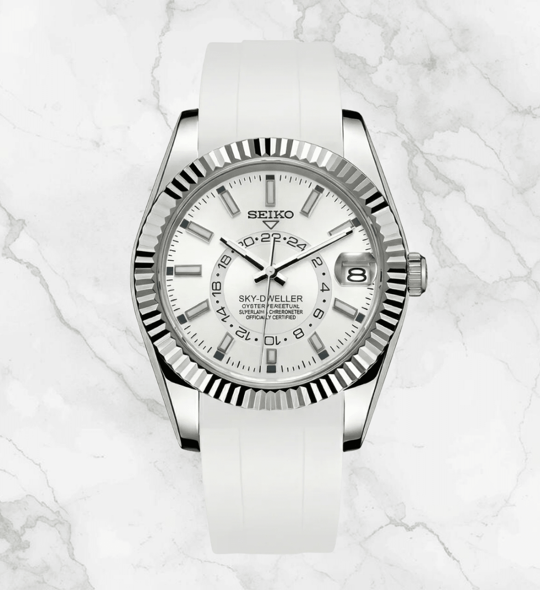 Seiko Mod Sky - Dweller Rubber White - Watches By Cody