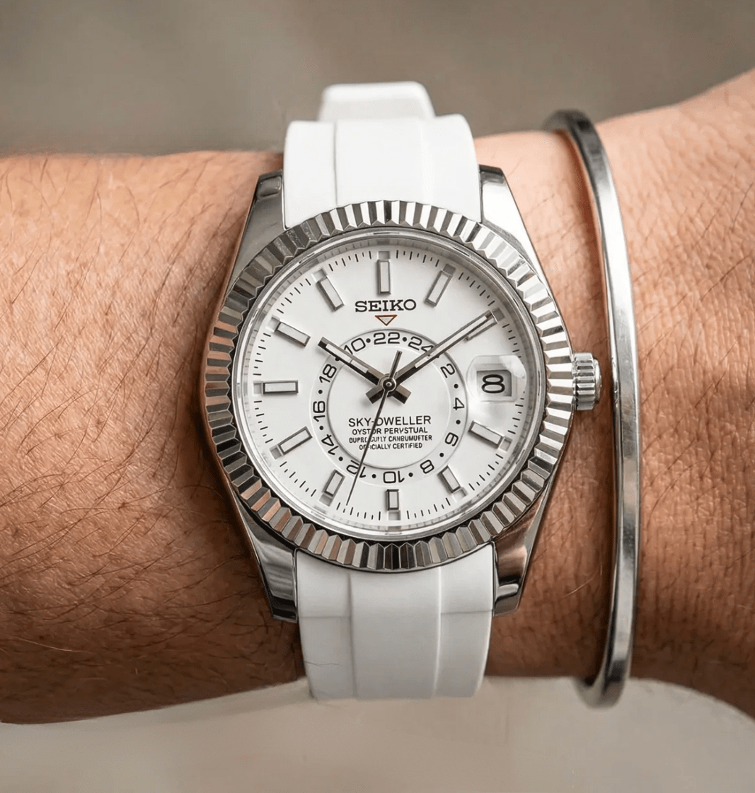 Seiko Mod Sky - Dweller Rubber White - Watches By Cody