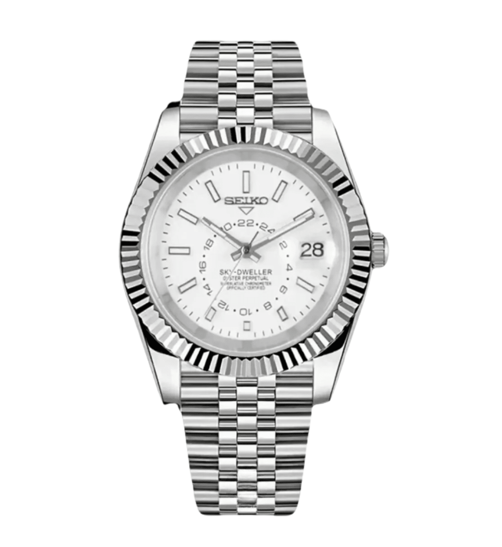 Seiko Mod Sky-Dweller White - Watches By Cody