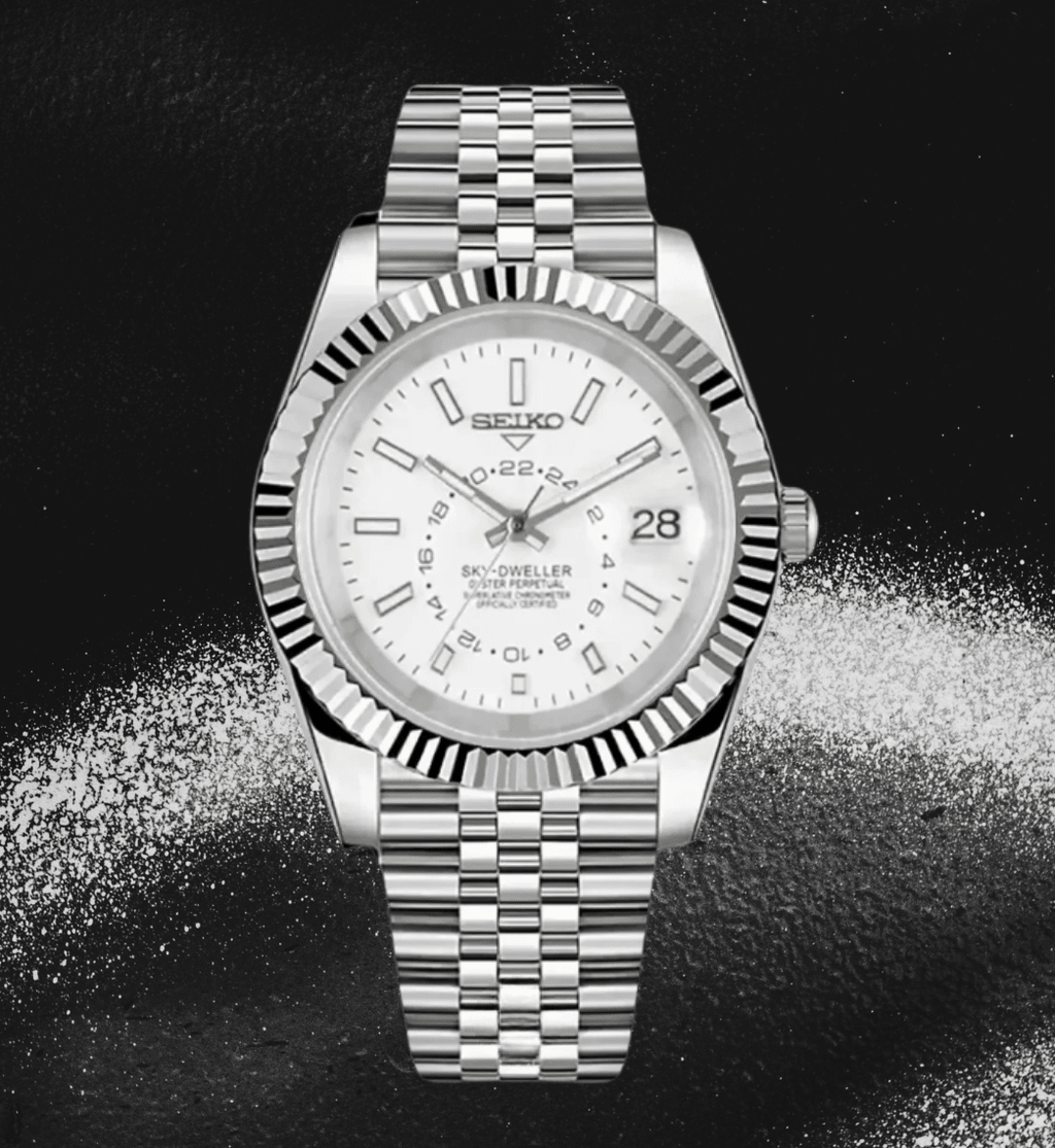 Seiko Mod Sky-Dweller White - Watches By Cody
