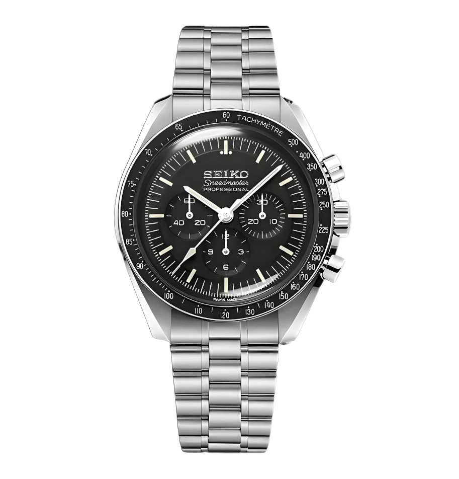 Seiko Mod Speedmaster Black - Watches By Cody