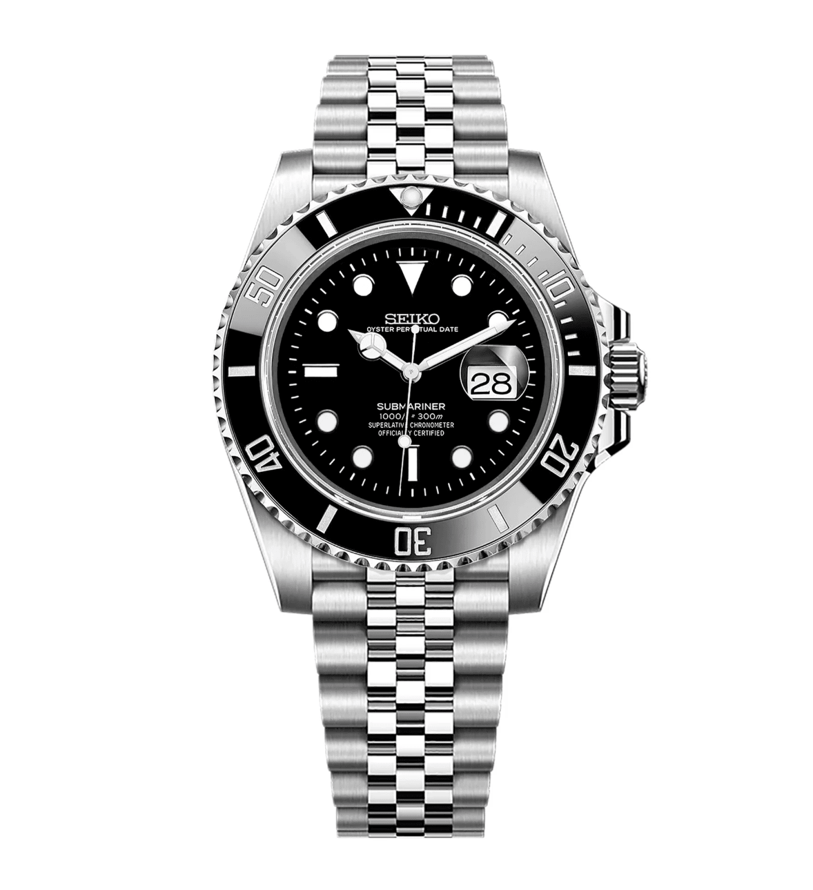 Seiko Mod Submariner Black - Watches By Cody