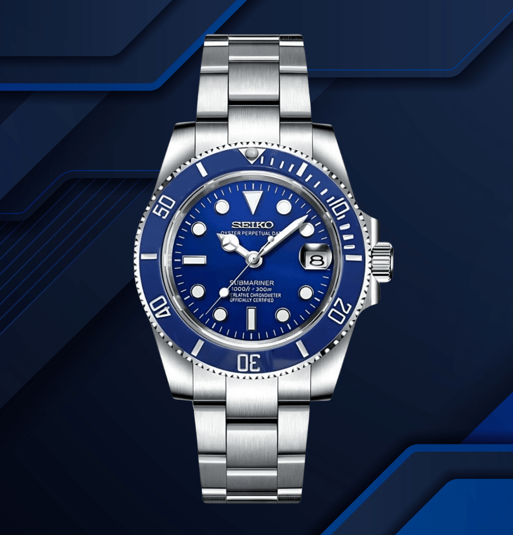 Seiko Mod Submariner Blue - Watches By Cody