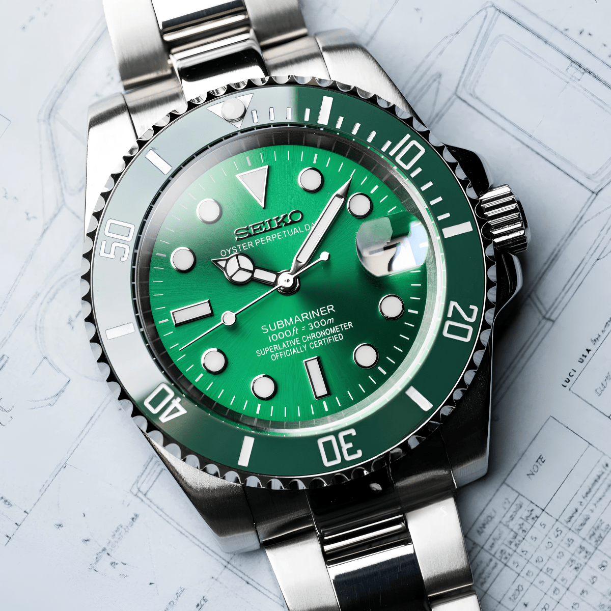 Seiko Mod Submariner Green - Watches By Cody