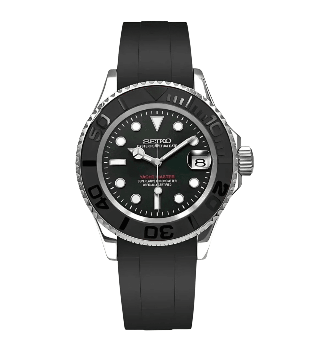 Seiko Mod Yacht Master Black - Watches By Cody