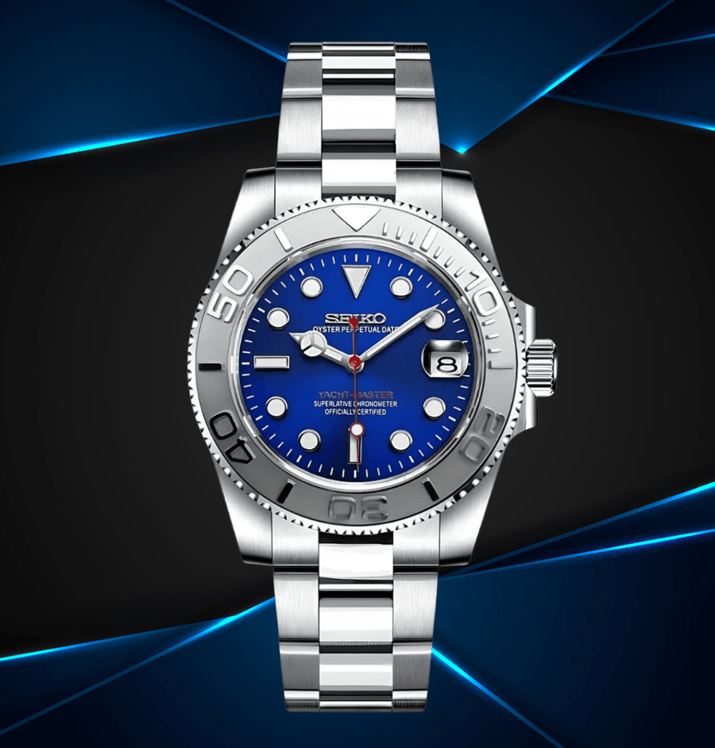 Seiko Mod Yacht Master Blue - Watches By Cody