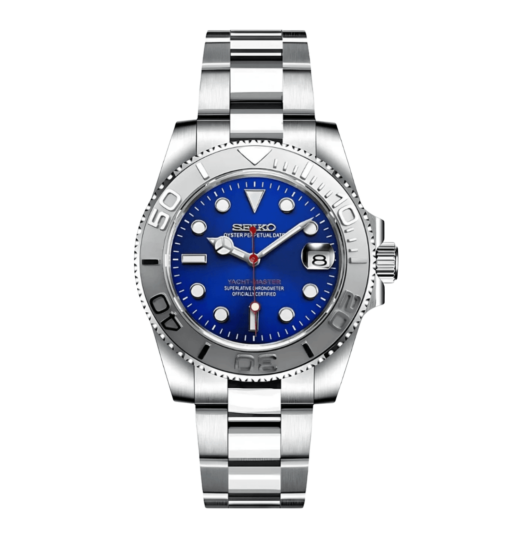 Seiko Mod Yacht Master Blue - Watches By Cody