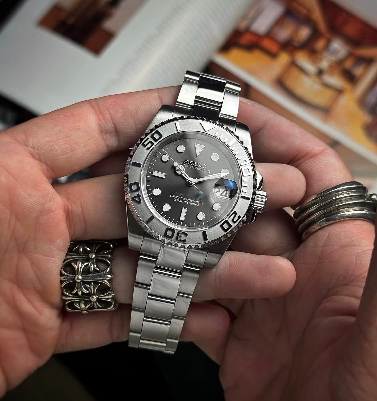 Seiko Mod Yacht Master Bronze - Watches By Cody