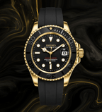 Seiko Mod Yacht Master Gold Black - Watches By Cody