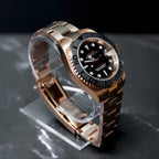 Seiko Mod Yacht Master RG Black - Watches By Cody