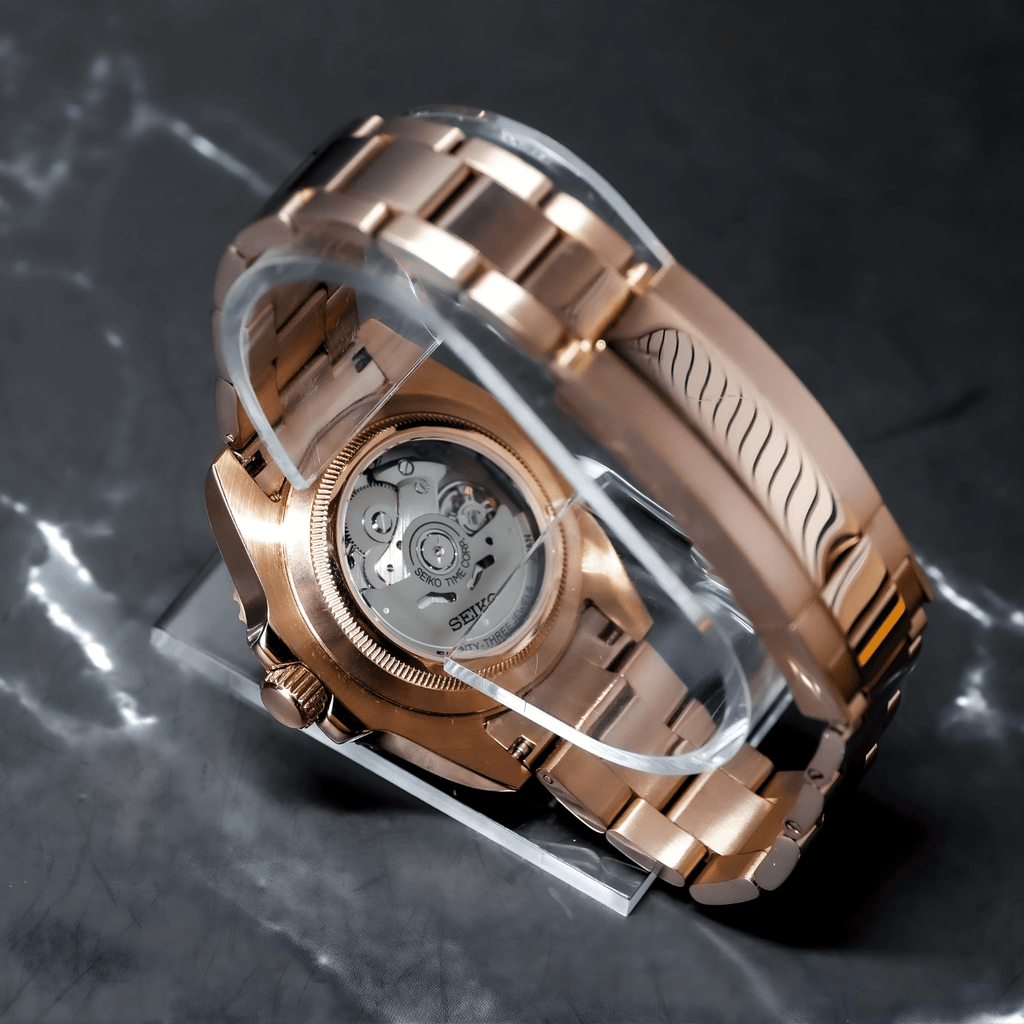 Seiko Mod Yacht Master RG Black - Watches By Cody