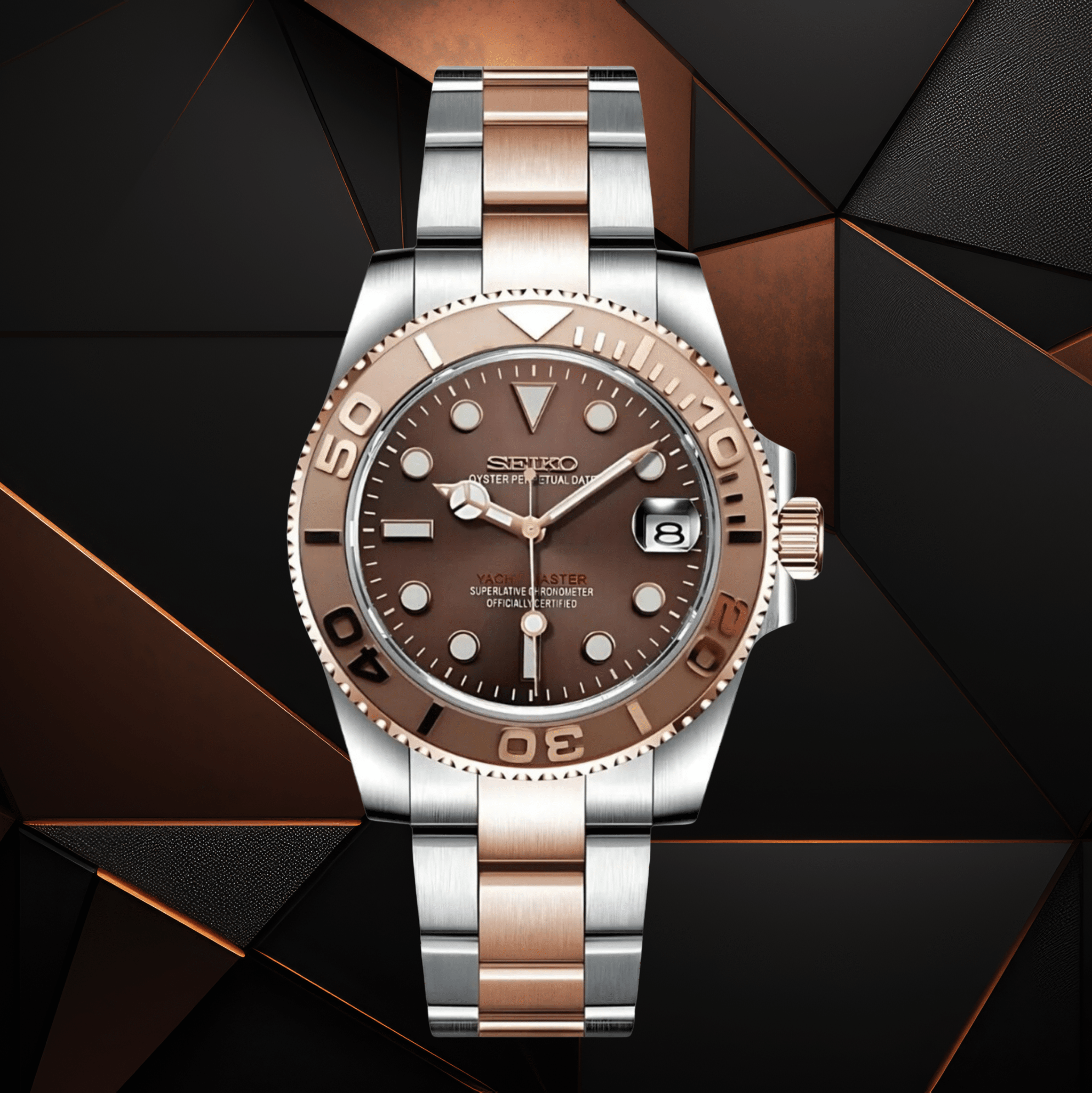 Seiko Mod Yacht Master RG Two - tone - Watches By Cody