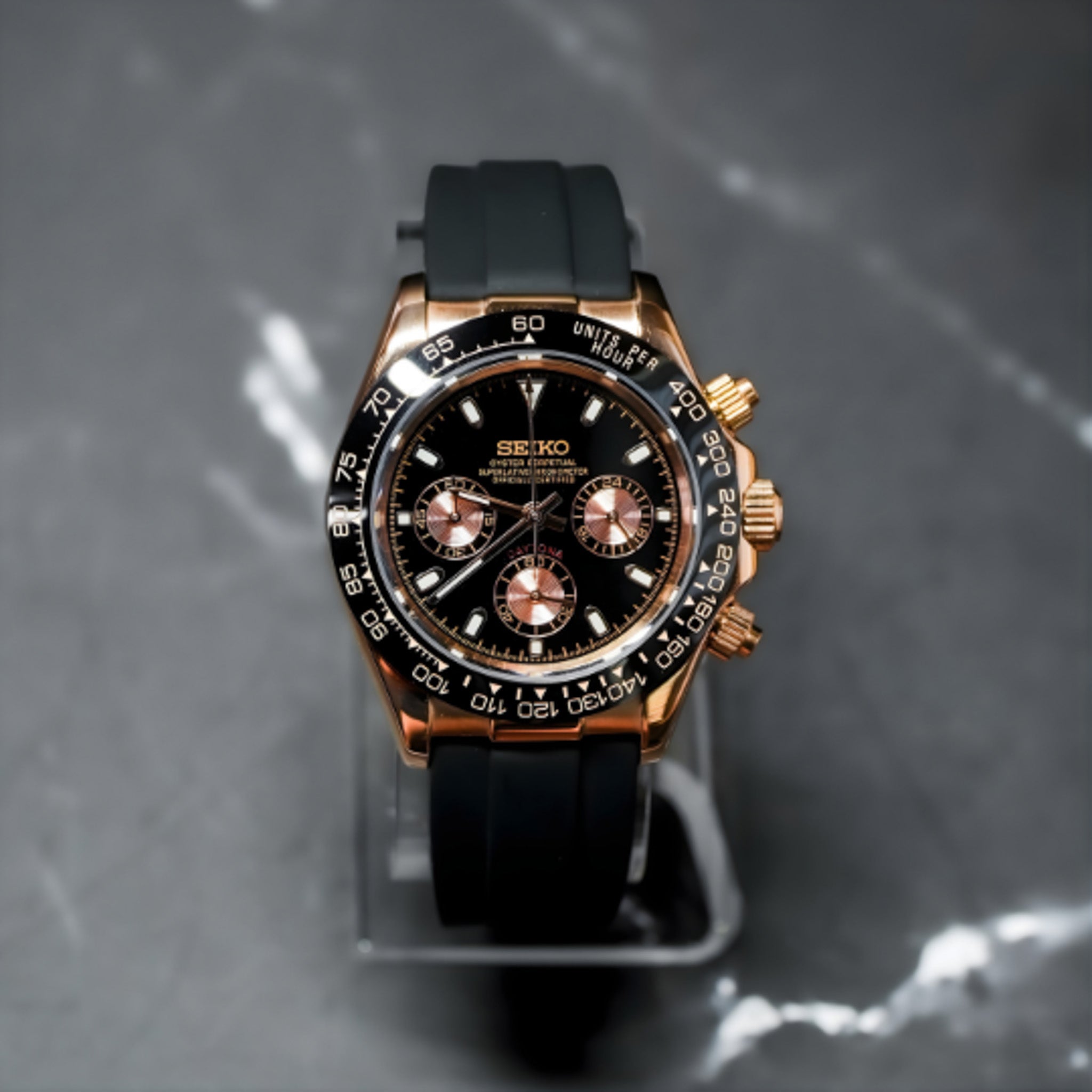 Seiko Mod Daytona RG Black
