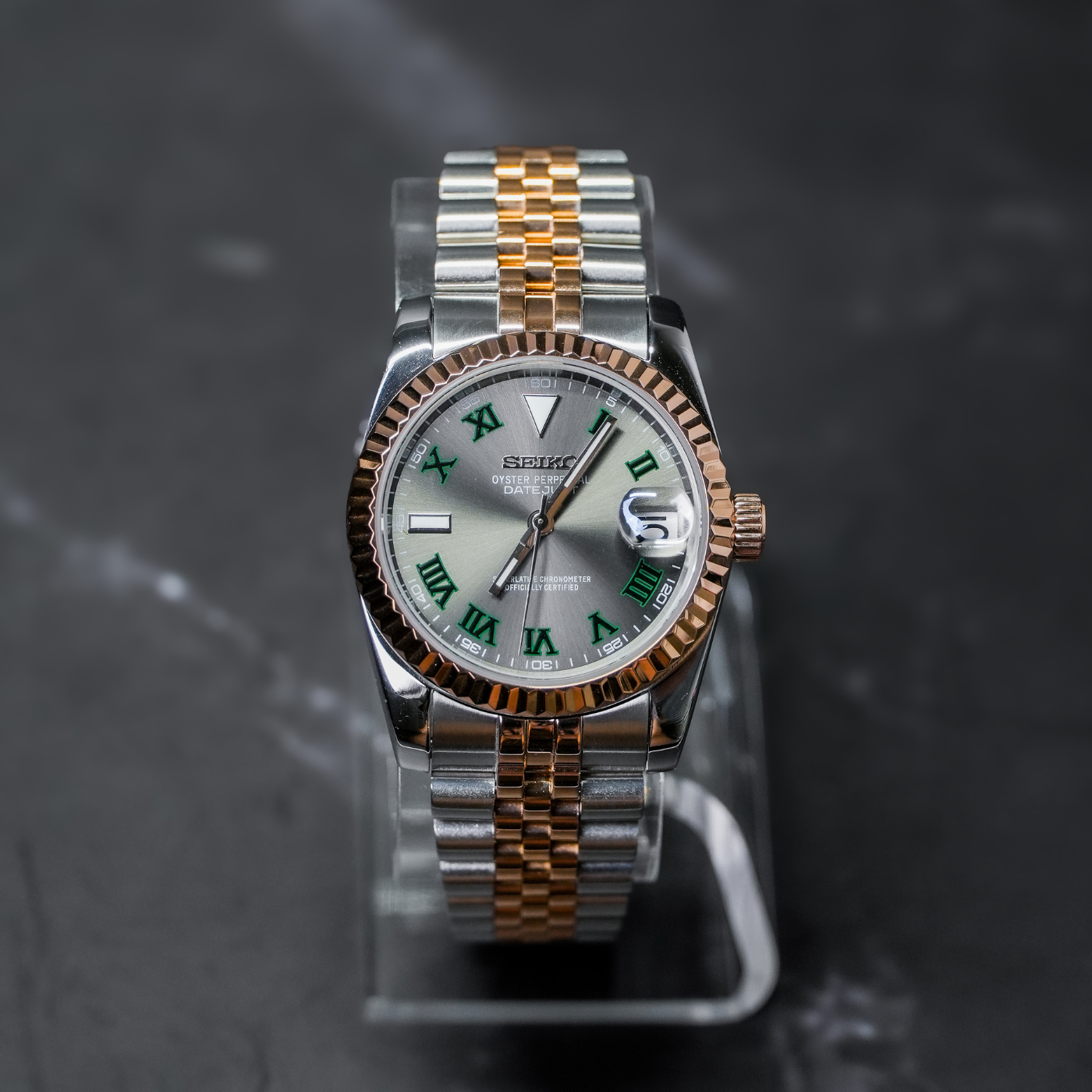 Seiko Mod Datejust Twotone Wimbledon