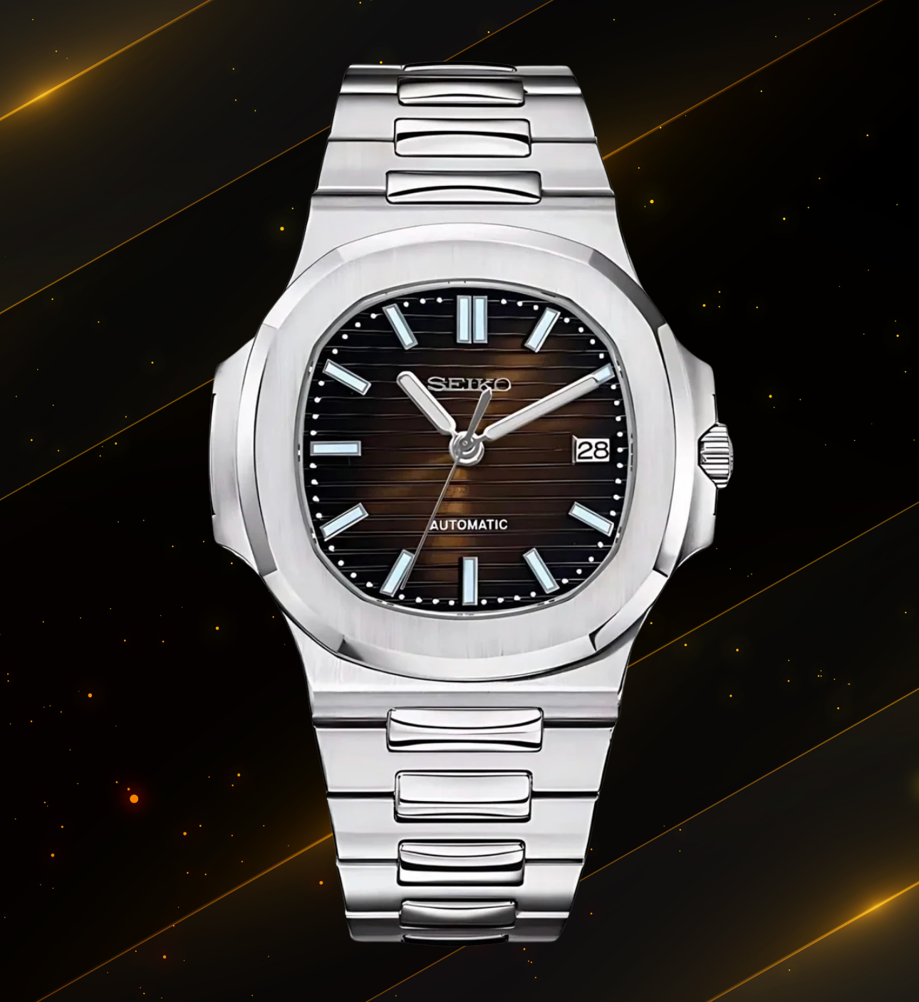 Seiko Mod Nautilus Brown