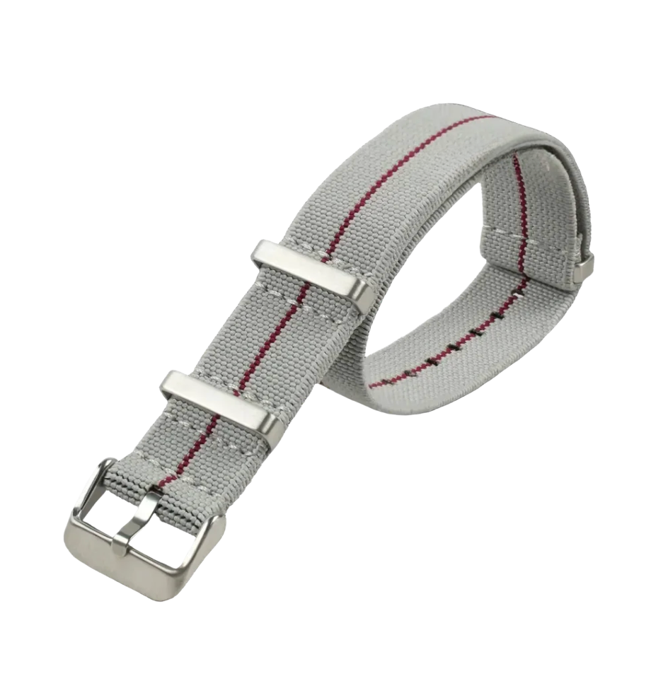 Light Grey & Red Nylon Strap