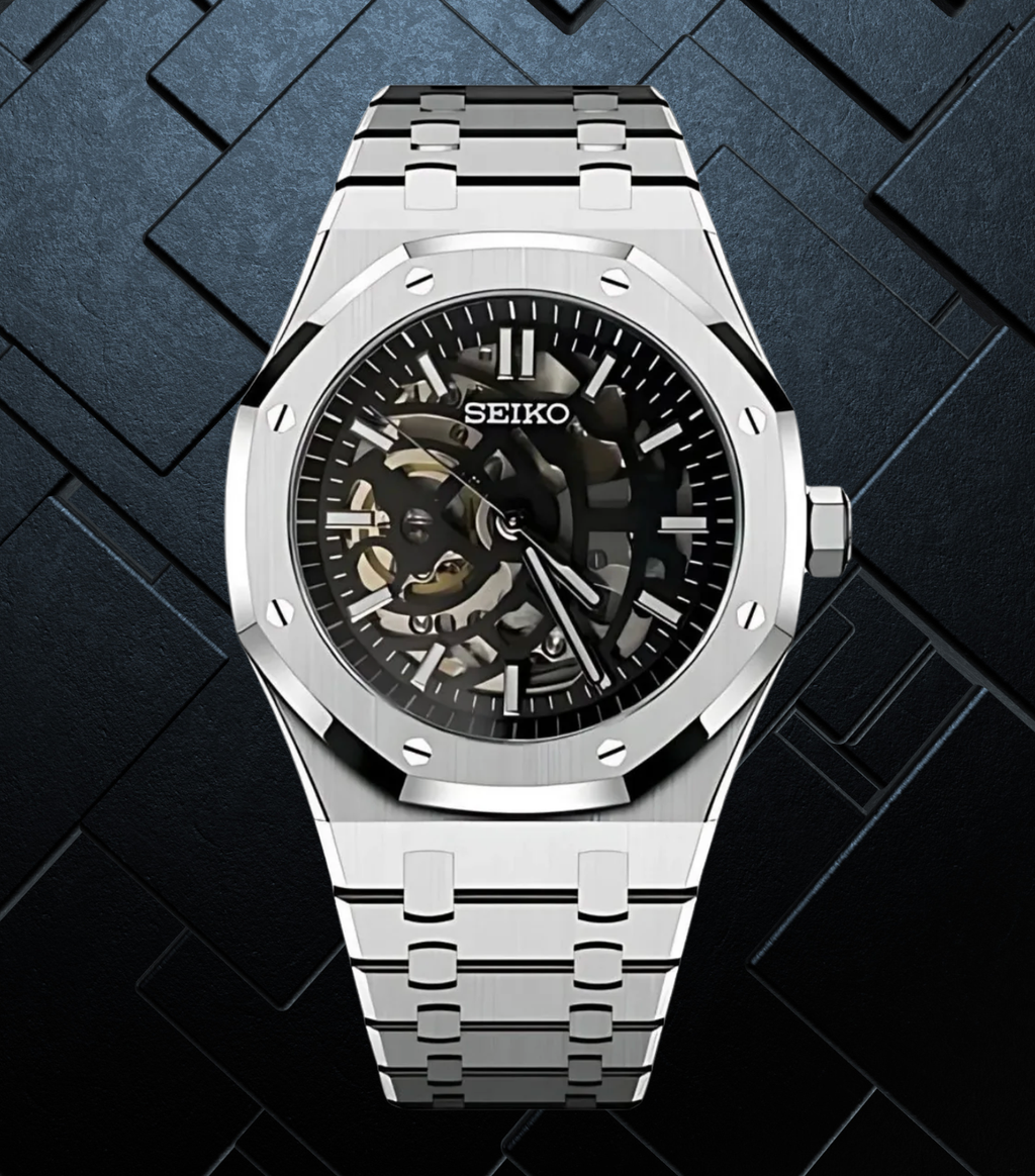 Seiko Mod Royal Oak Silver Skeleton