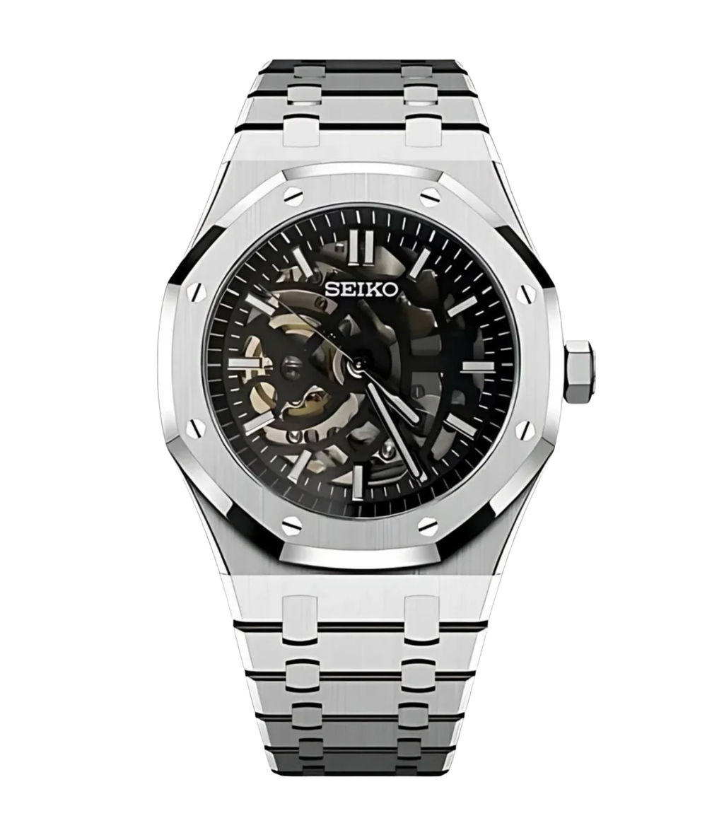 Seiko Mod Royal Oak Silver Skeleton